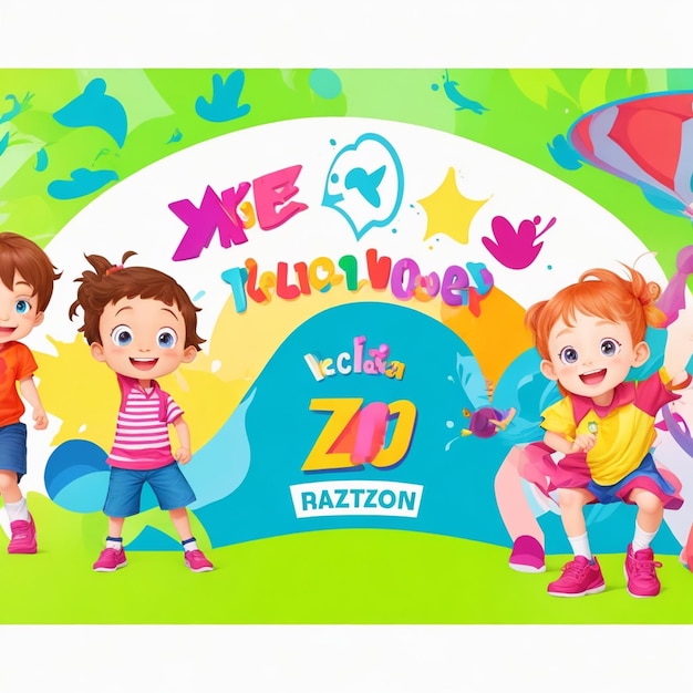 vettore bambini zona divertente gioco banner design