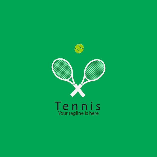 Vettore completamente modificabile logo del tennis illustrazione creativa del tennis e design del logo del marchio