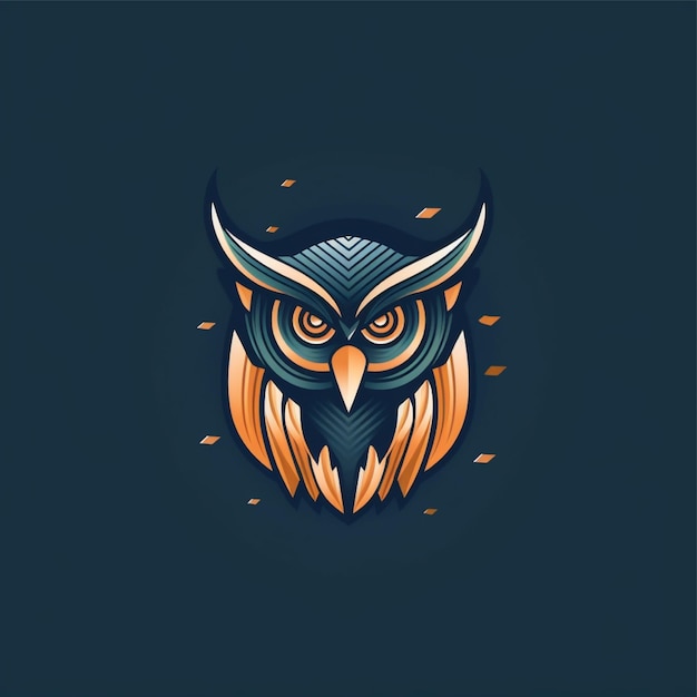 vettore del logo color owl piatto