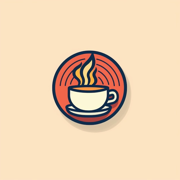 vettore del logo del caffè a colori piatti