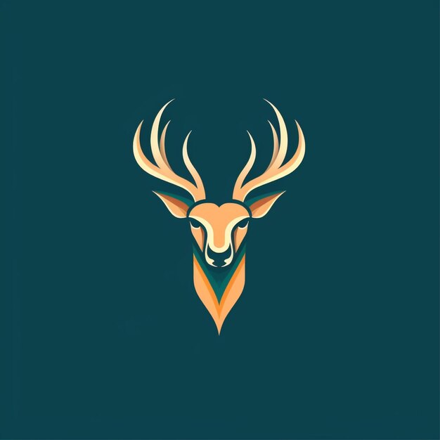 vettore del logo del cervo a colore piatto