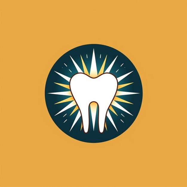 vettore del logo del dente piatto a colori