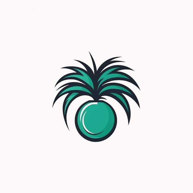 vettore del logo del frutto di cocco giovane di colore piatto