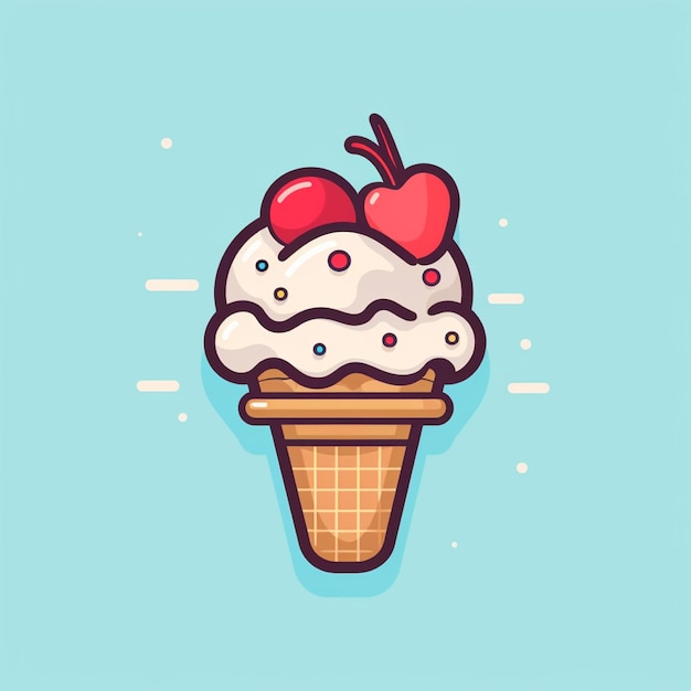 vettore del logo del gelato a colori piatti