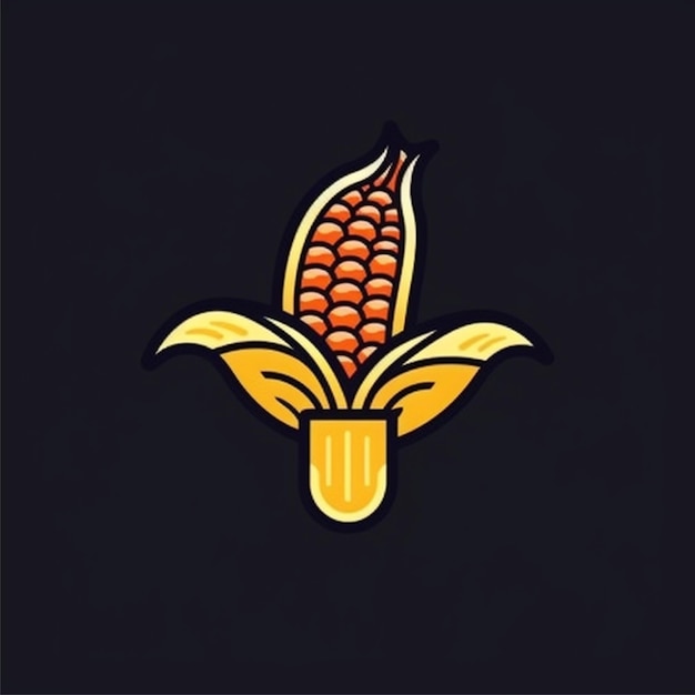 vettore del logo del mais a colori piatti