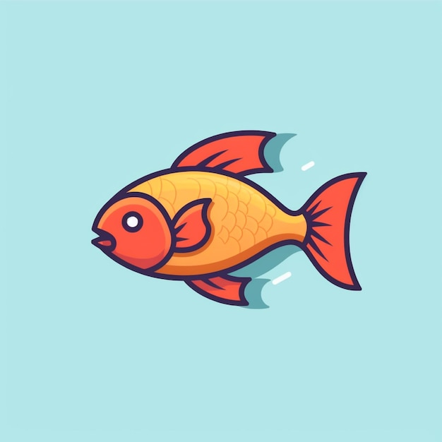 vettore del logo del pesce a colori piatti