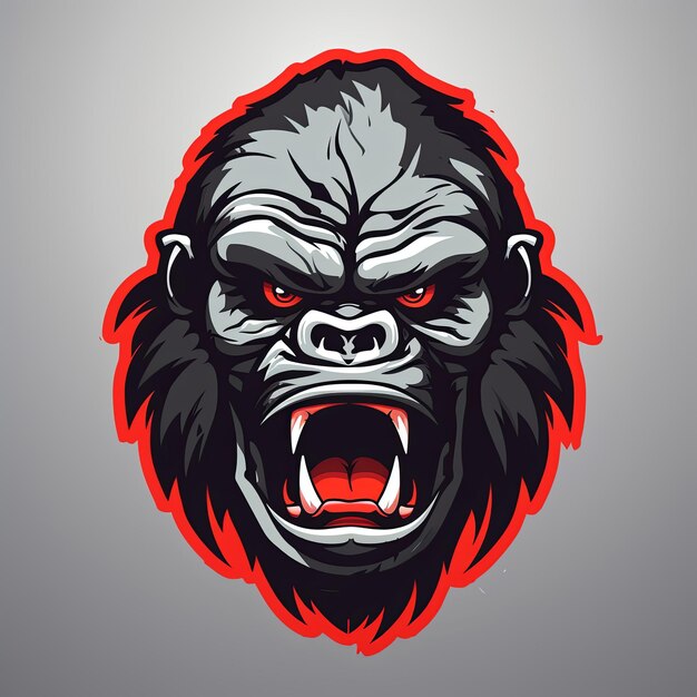 Vettore del logo della mascotte del gorilla