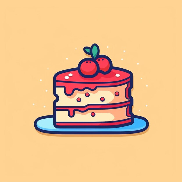 vettore del logo della torta a colori piatti