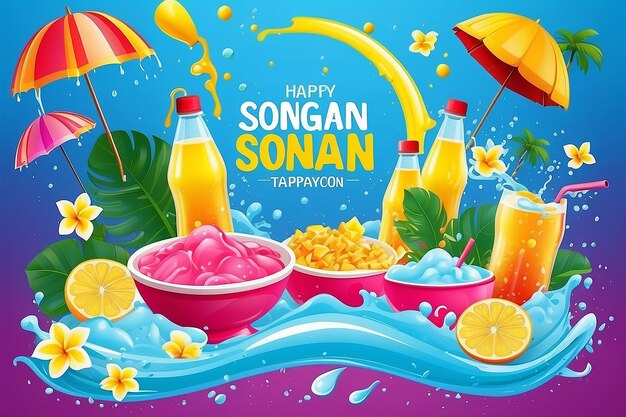 Vettore del modello di poster Happy Songkran