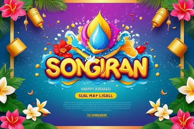 Vettore del modello di poster Happy Songkran