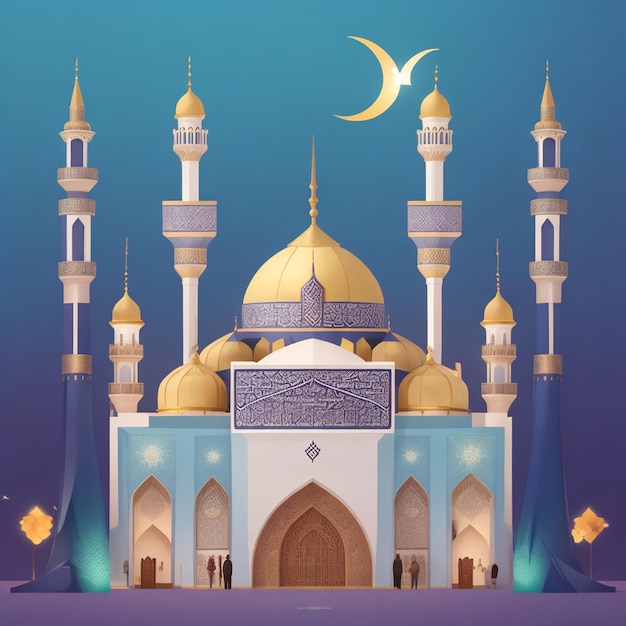 vettore design creativo della moschea per il festival ramadan kareem