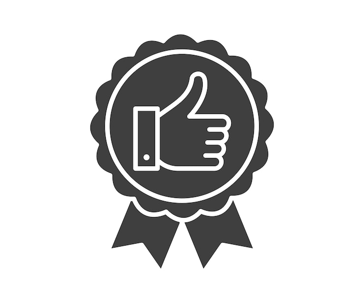 Foto vettore di buona icona segno di successo commerciale simbolo di migliore qualità simbolo di corretto certificato verificato approvazione accettata segno di controllo di conferma