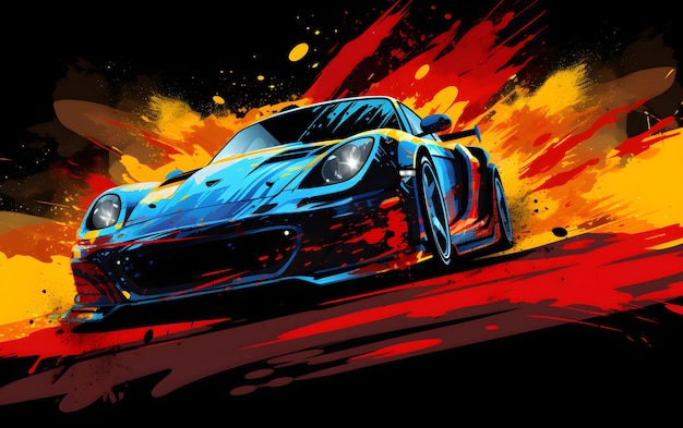 Vettore di illustrazione Drift car sports background