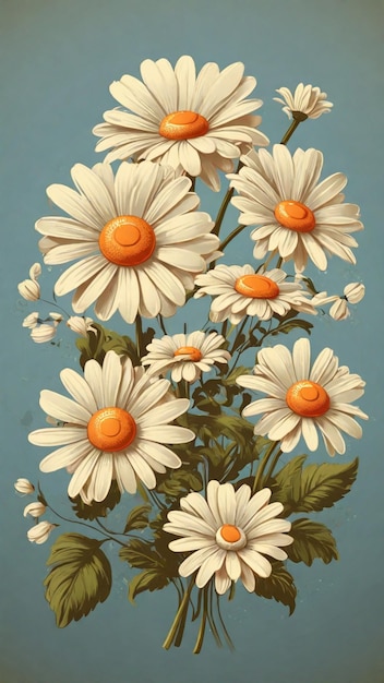 Vettore di illustrazione vintage Daisy