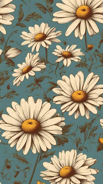 Vettore di illustrazione vintage Daisy