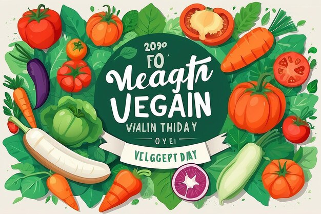 Vettore di illustrazioni per la Giornata Mondiale dei Vegani