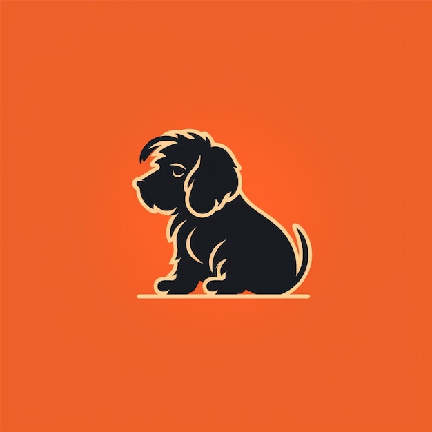 vettore di logo del cane di colore piatto