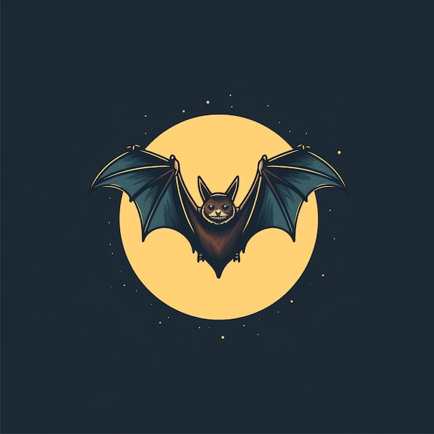 vettore di logo del pipistrello di colore piatto