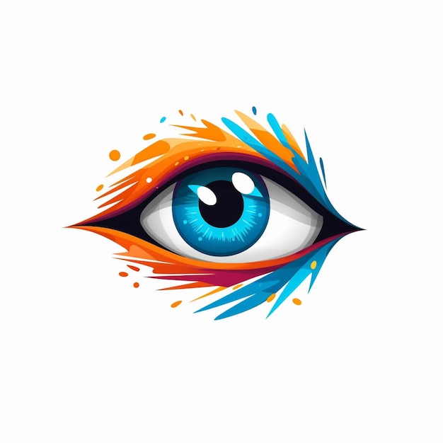 vettore di logo dell'occhio di colore piatto