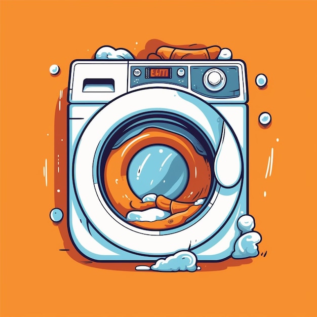 vettore di logo della lavatrice per vestiti a colori piatti