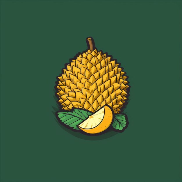 vettore di logo di frutta di colore piatto durian