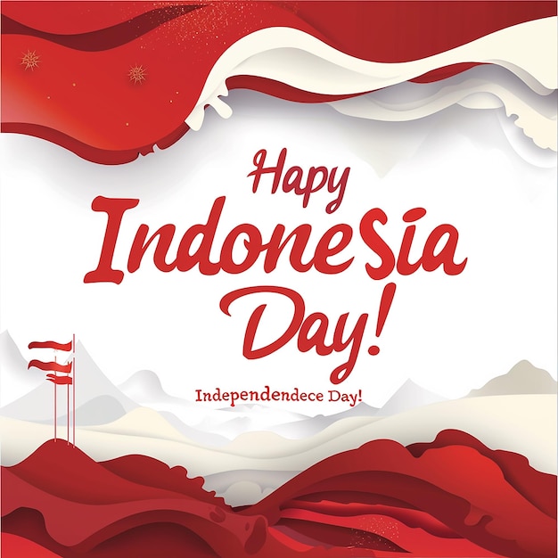 Vettore felice Giornata dell'Indipendenza indonesiana