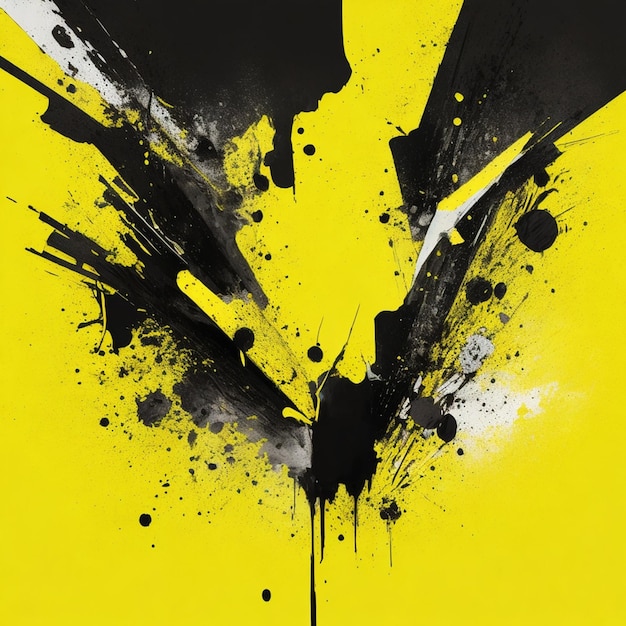 vettore nero e giallo astratto sporco grunge background