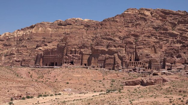 Via delle facciate nel sito del patrimonio mondiale di Petra Jordan