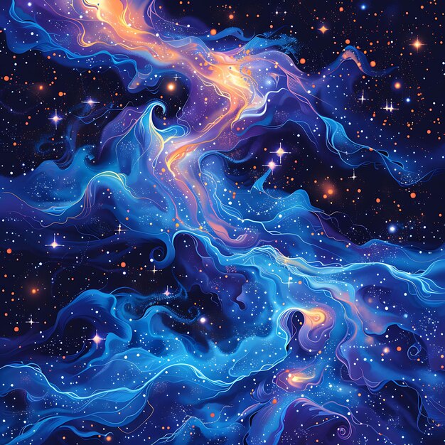 Via Lattea Acqua con texture di galassie cosmiche Nebulosa stellata Ef Collezione di decorazione di sfondo creativa