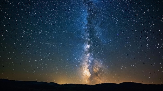 Via Lattea e stelle nel cielo notturno Fotografia a lunga esposizione