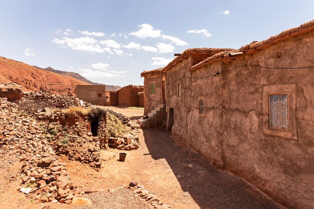 Via tradizionale del villaggio in un villaggio vicino a Ouarzazate Marocco