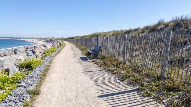 Via via spiaggia a parte l'oceano atlantico del mare di Cap-Ferret in gironda francia