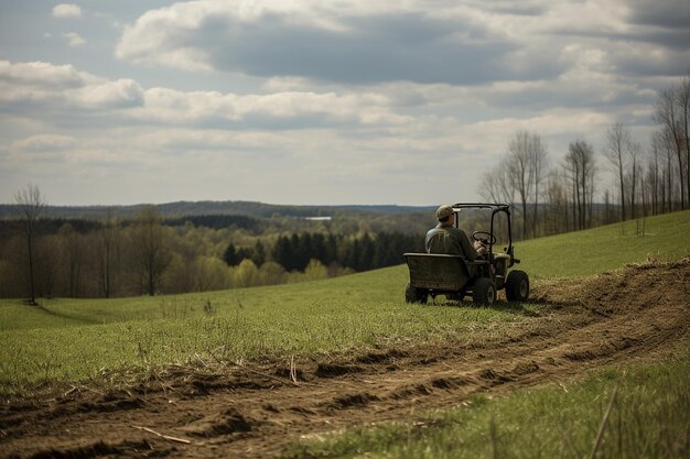 Viaggi in fieno in primavera attraverso la campagna pittoresca