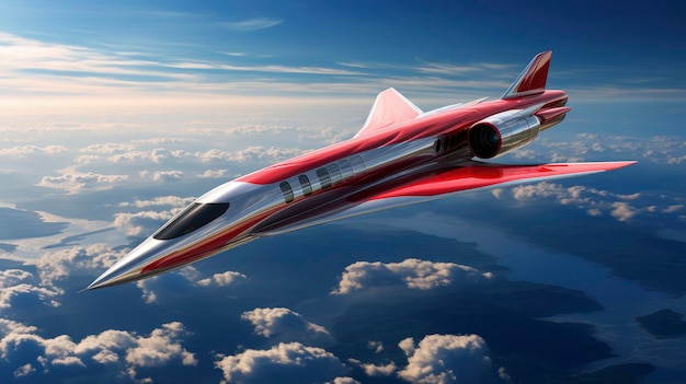 Viaggi ipersonici tecnologia avanzata trasporto innovativo ad alta velocità motori scramjet aviazione futuristica creato con tecnologia generativa AI