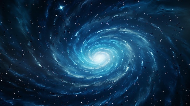 viaggiando velocemente attraverso la galassia a spirale blu nello spazio