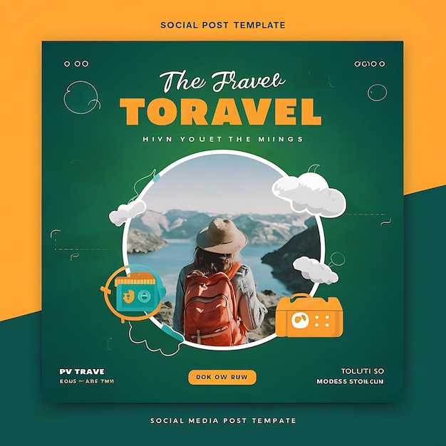 Viaggiare social media post banner modello di progettazione Viaggi vacanze turismo marketing social med