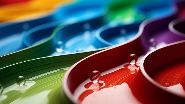 Vibrant 3D Rainbow Pinned Paper Foto iperrealistica