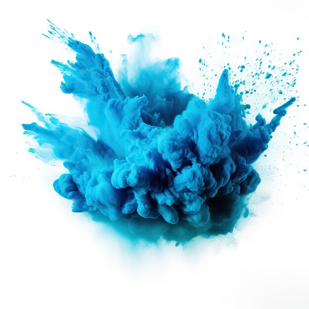 Vibrant Cyan Blue Holi Paint Color Powder Festival Generato dall'AI