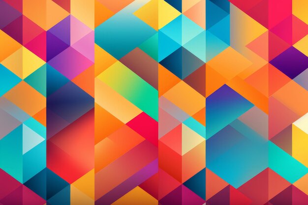 Vibrant Geometric Harmony Captivating Seamless Pattern Design Vector