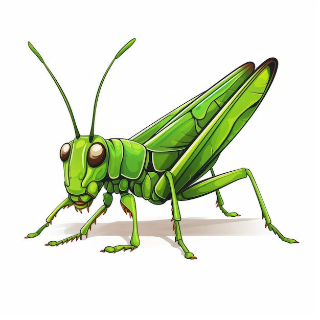 Vibrant Green Grasshopper Vector Illustration per il design delle icone