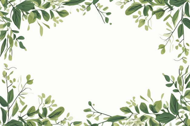 Vibrant Leafy Rectangle Frame Vector Design AR 32