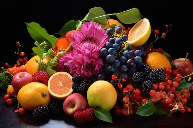 Vibrant Medley Un colorato assortimento di frutta e bacche