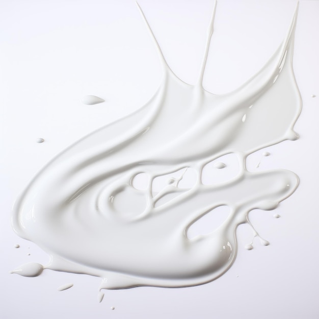 Vibrant Milk Art Distorted Figural Liquid su sfondo bianco
