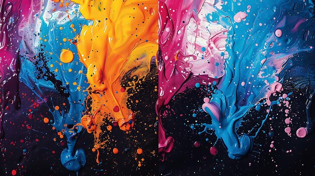 Vibrant Paint Splash Water con texture di vernice spruzzate Ex Creative Background Decor Collection