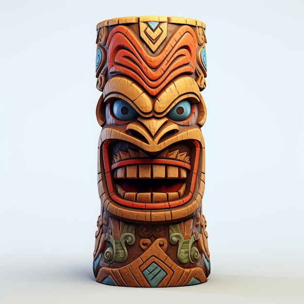 Vibrant Tiki Idol Un tributo colorato