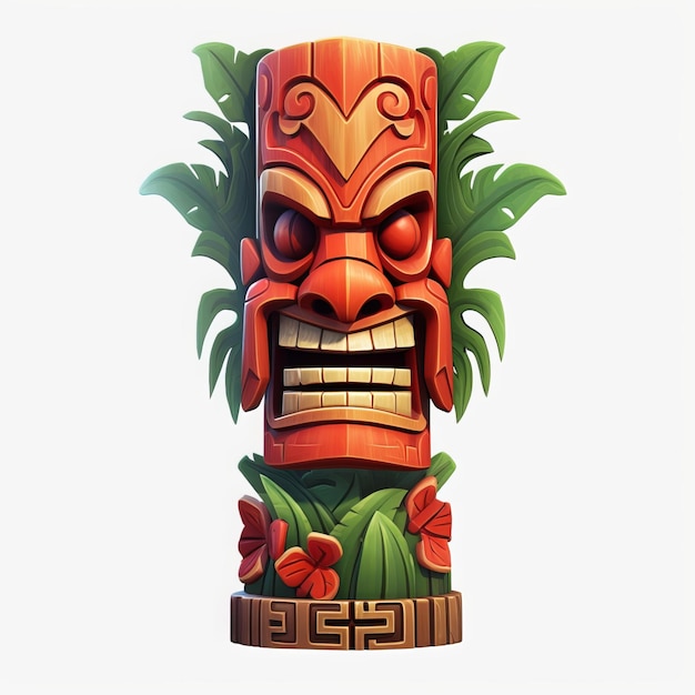 Vibrant Tiki Idol Un tributo colorato