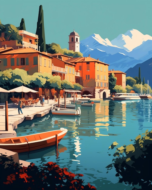 Vibrant Vistas Una deliziosa raccolta di illustrazioni piatte