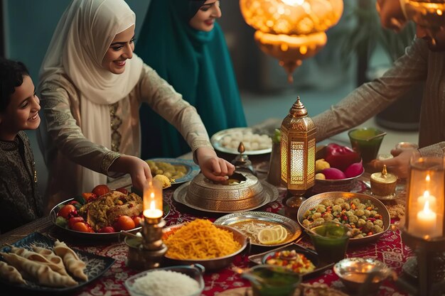 Vibrante celebrazione del Ramadan e dell'Eid Ul Fitr Foto di gioia festiva