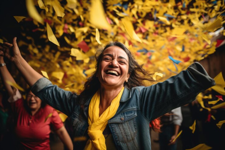 Foto vibrante celebrazione della colombia feste gioiose e colorate tradizioni culturali della cultura colombiana spirito vivace e ricco patrimonio dell'america meridionale nazione vibrante