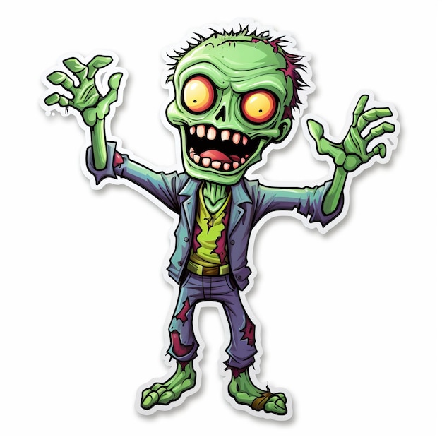 Vibrante Die Cut Zombie Interactive 32k Uhd Comics Style Illustration